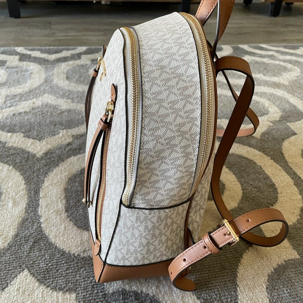 NWT Michael Kors "Brooklyn" medium logo monogram backpack in tan / vanilla Y2K - Picture 8 of 14